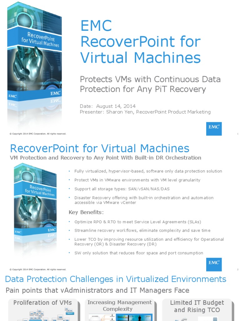 Recoverpoint VM Customer Presentation | PDF | Data | Information Retrieval