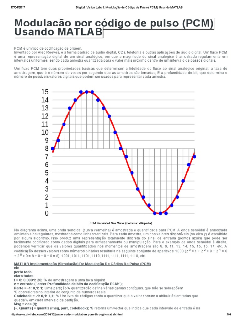 Digital IVision Labs ! - Modulação de Código de Pulso (PCM) Usando ...