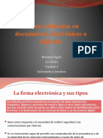 Firmas Utilizadas en Documentos Electrónicos o Digitales: UNIDAD 3