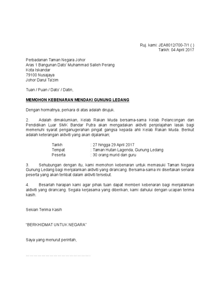 Surat Kebenaran Masuk Hutan Pdf