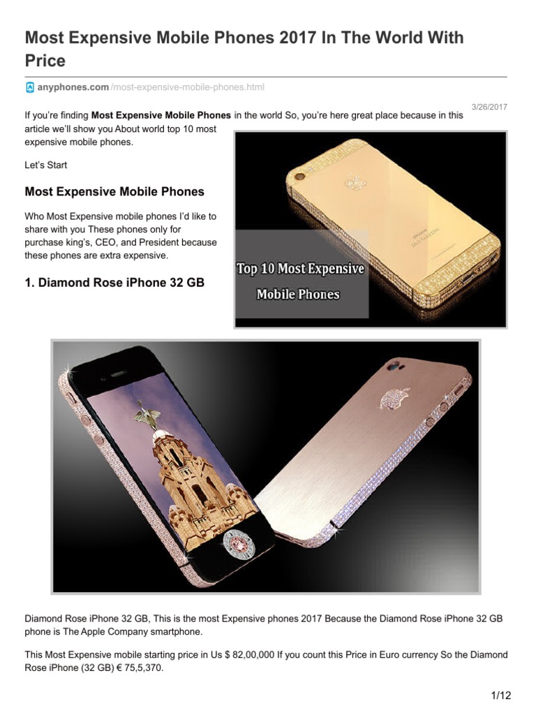 World Top 10 Most Expensive Mobile Phones 2017 I Phone Smartphone
