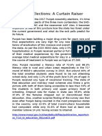 Punjab Elections: A Curtain Raiser: Ss - 71st - Ki - Education - 30june15 PDF
