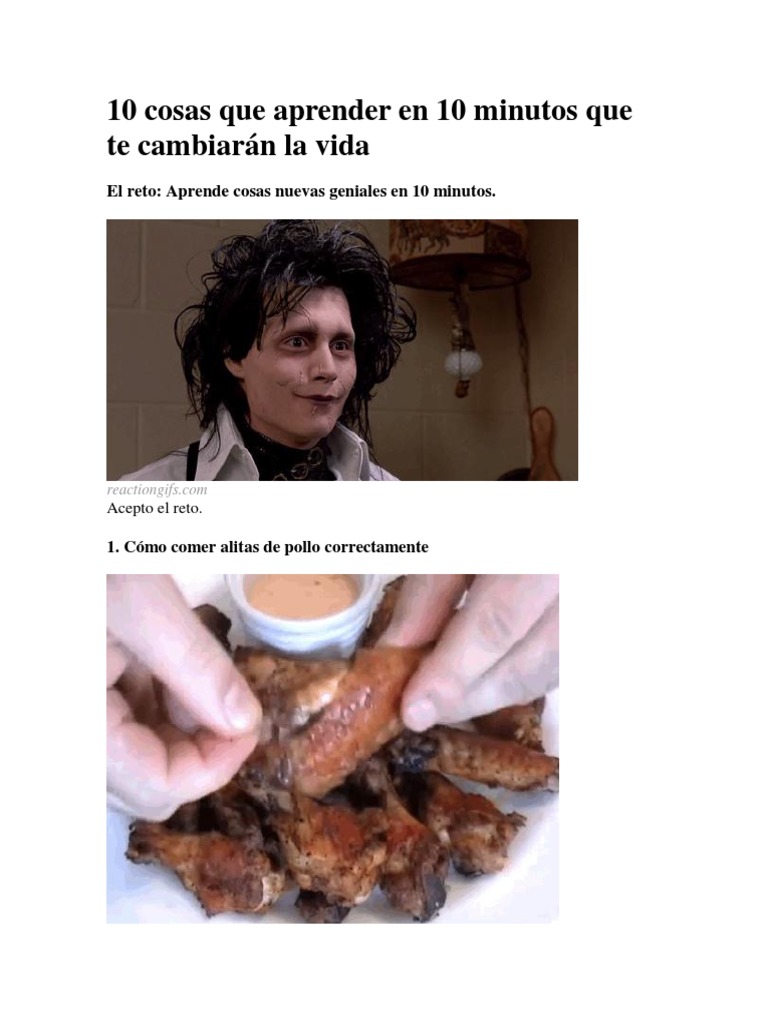 10 Cosas Que Aprender en 10 Minutos Que Te Cambiarán La Vida PDF | PDF ...