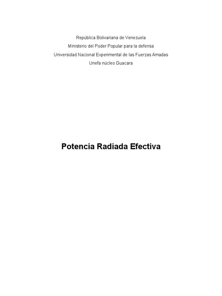 Potencia Radiada Efectiva en Venezuela | PDF | Ciencia y matemáticas