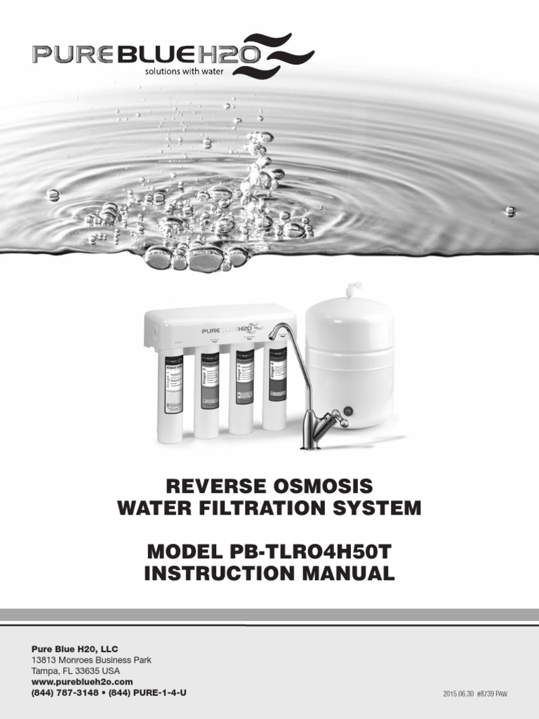 Pure Blue H2o Replacement Guide PDF Tap (Valve) Bleach