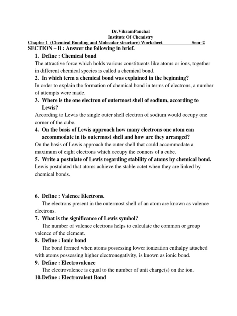 worksheet Valence Electron Worksheet worksheet ch1 1 molecular orbital chemical polarity