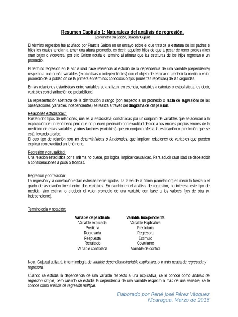 Resumen Capitulo 1 Gujarati 5ta Edicion Econometria