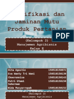 Sertifikasi Dan Jaminan Mutu Produk Pertanian (Klp2-Kelase)