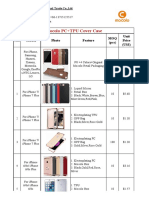 Mocolo PC+TPU Cover Case: No. Model Photo Feature MOQ (PCS) Unit Price (US$)