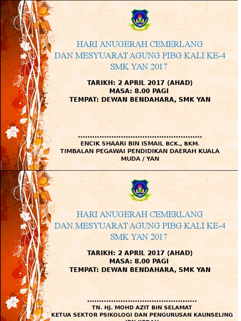 Label Tandatangan Vvip Di Buku Pelawat Smk Yan 2017 Pdf