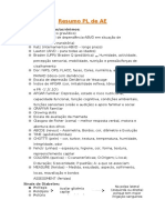 Resumo de escalas e sinais de avaliação clínica