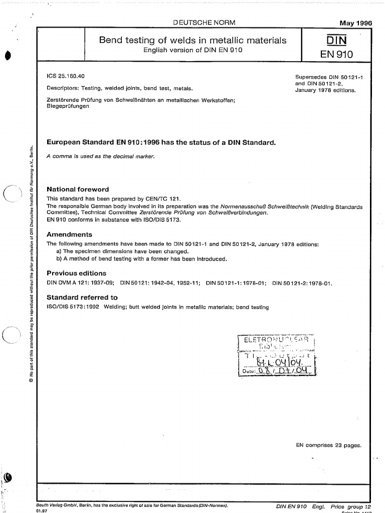 Din en 910 | PDF