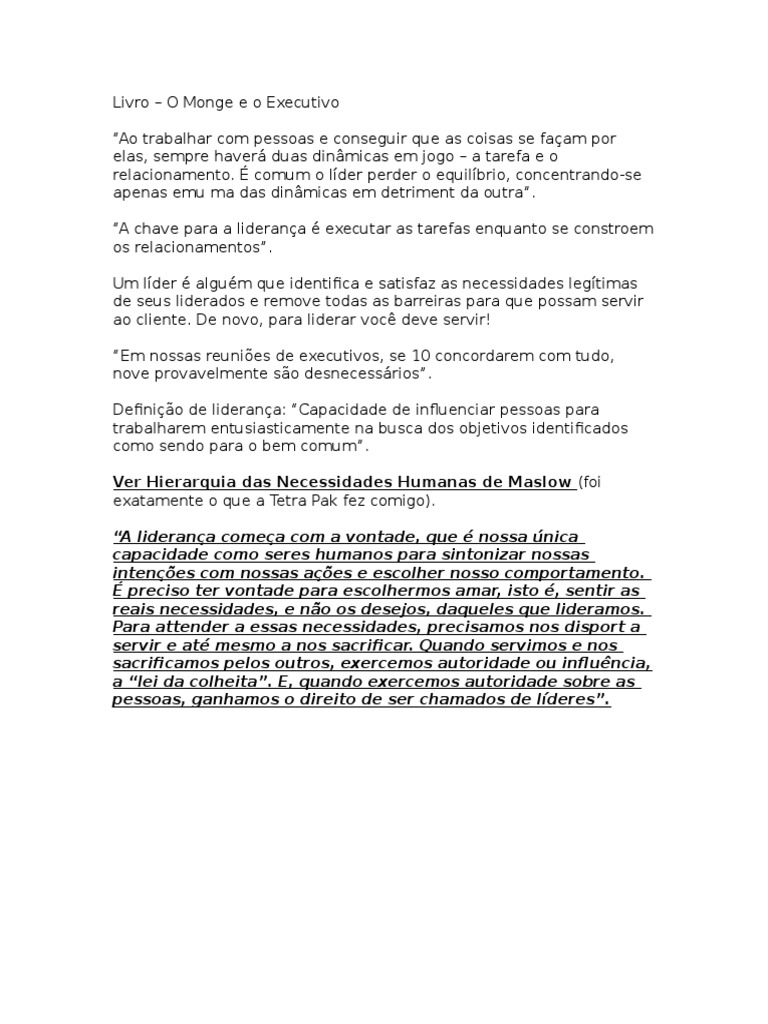 Livro O Monge E O Executivo Pdf