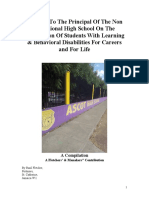 A Letter to the Principal of the Non Traditional High School on the Preparation of Students With Learning & Behavioral Disabilities for Careers and for Life 1