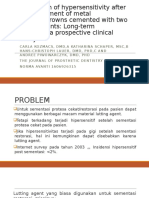 Evaluation of Hypersensitivity After the Placement of Metal (1)