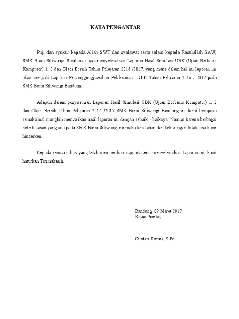 Laporan Ubk Simulasi 1 2 Gladi Bersih