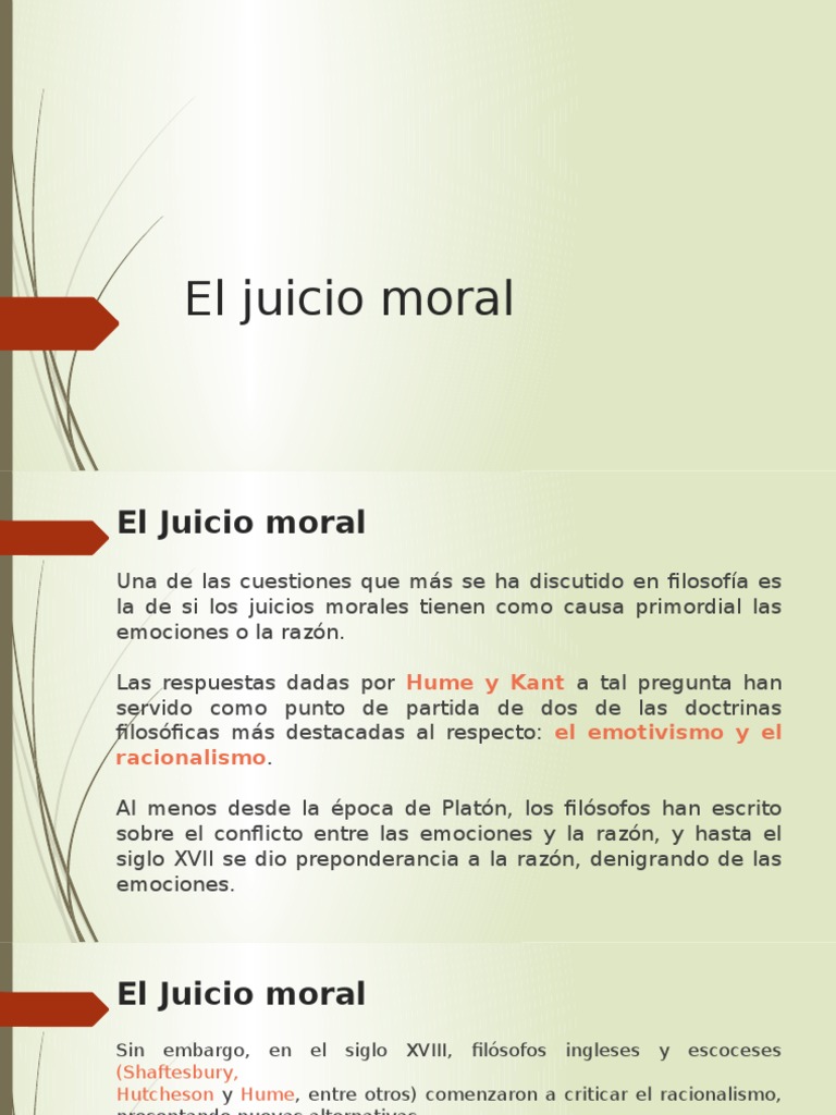El Juicio Moral Nuevo Moralidad David Hume