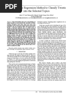 Using Logistic Regression Method to Classify Tweets into the Selected Topics