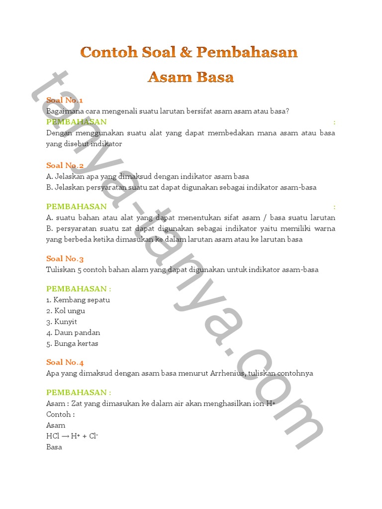20+ Contoh Soal Asam Basa Struktur Lewis Kumpulan Contoh