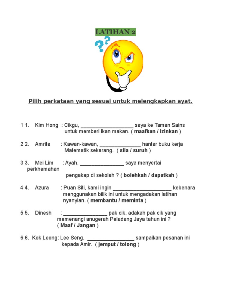 LATIHAN BM Dialog | PDF