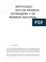 Certificado Bancario en Moneda Extranjera y de Moneda Nacional Trabajo