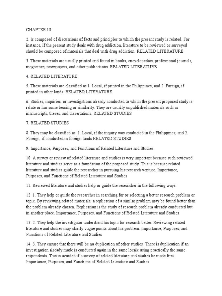 Review related literature guide