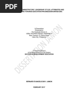 SCHOOL ADMINISTRATORS' LEADERSHIP STYLES, ATTRIBUTES AND FUNCTIONS TOWARDS EDUCATION-PROGRESSION DRIVEN ERA BY DR. BERNARD EVANGELICOM V. JAMON