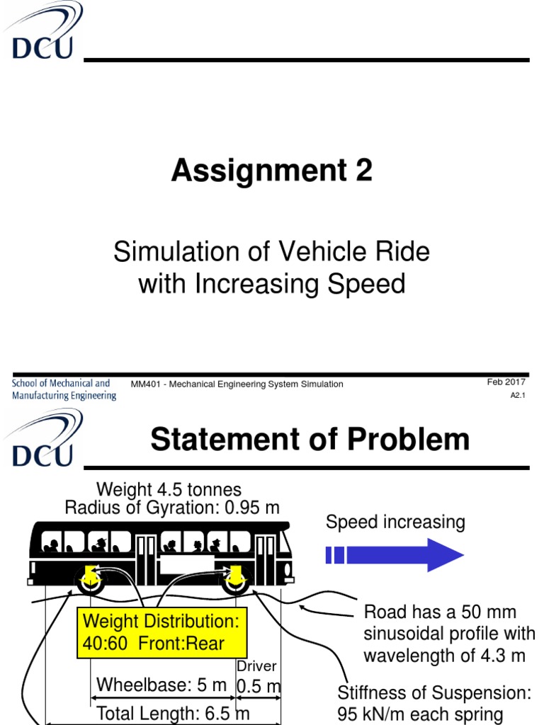 Vehicle Ride Simulation Assignment | PDF