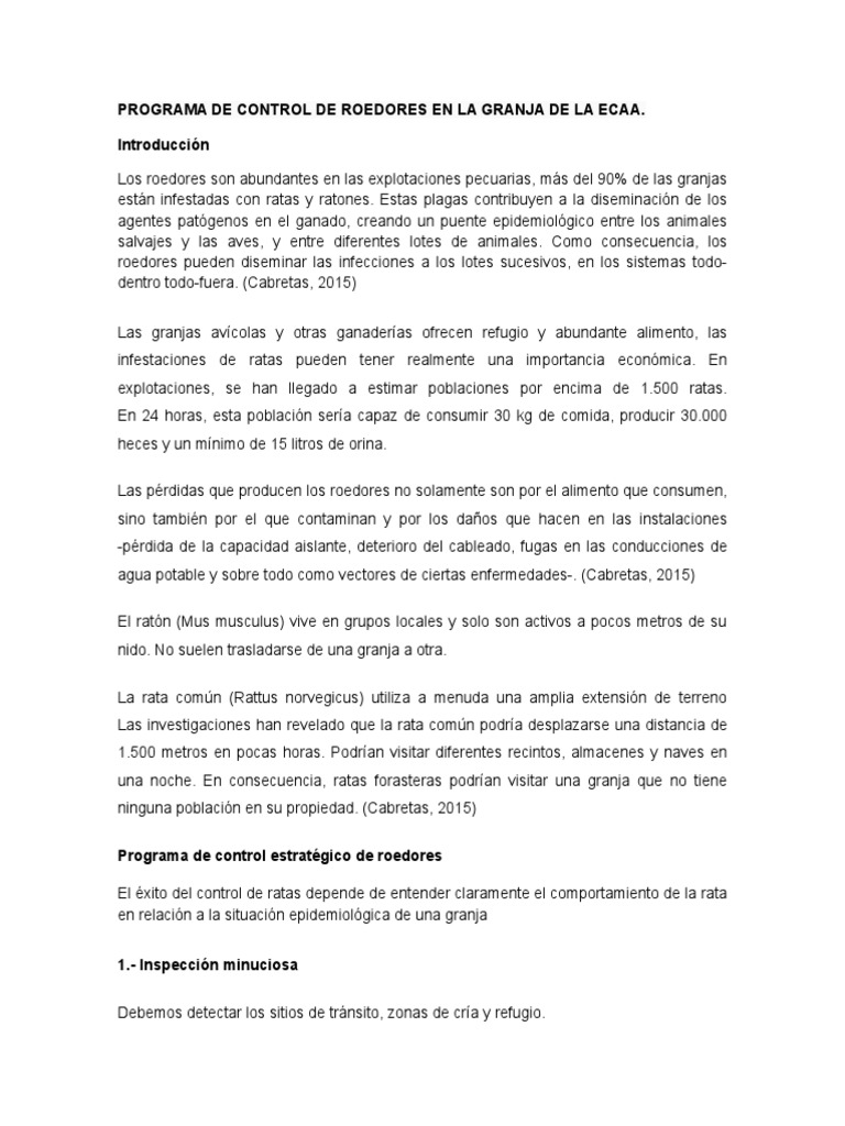 Programa de Control de Roedores en La Granja | PDF | Rata | Roedor