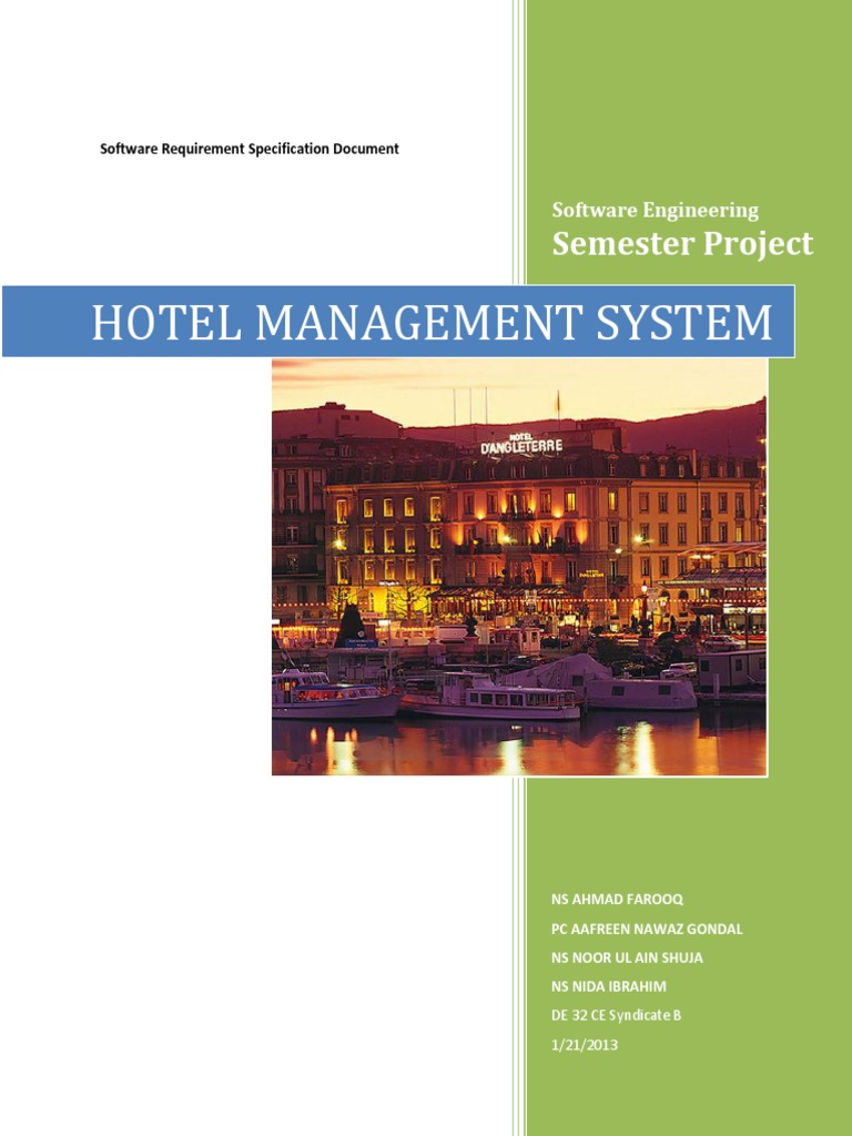 SRS Hotel Management System PDF | PDF | Business | Computers