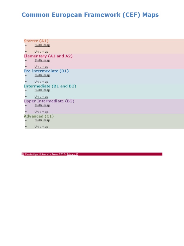 CEF Skills and Unit Maps Overview | PDF