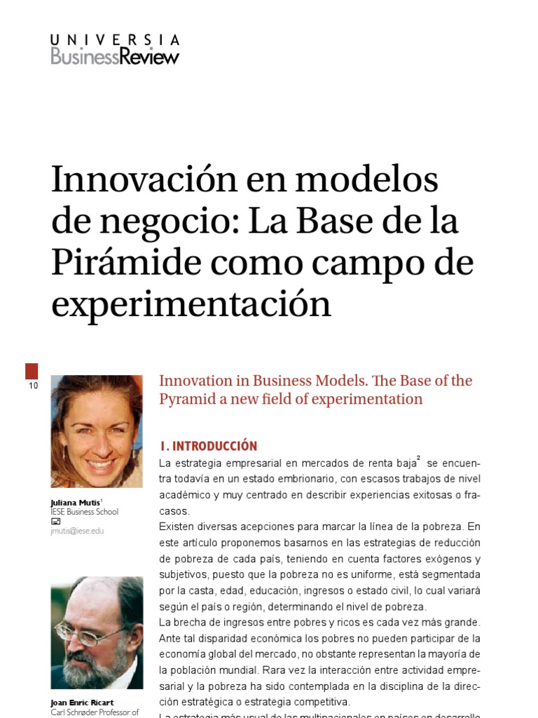 La Innovación en Los Modelos de Negocio | PDF | Modelo de negocio ...