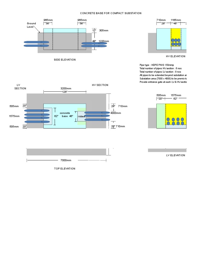 Concrete Base For Compact Substation v2 | PDF