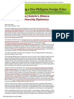 Duterte's Alliance and Strategic Partnership Diplomacy - Forging A New Philippine Foreign Policy