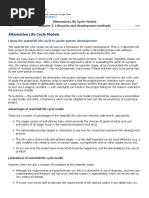 (CH4XR) Alternative Life Cycle Models