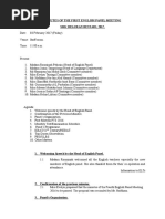Minutes of The First English Panel Meeting SMK Beluran Bestari, 2017