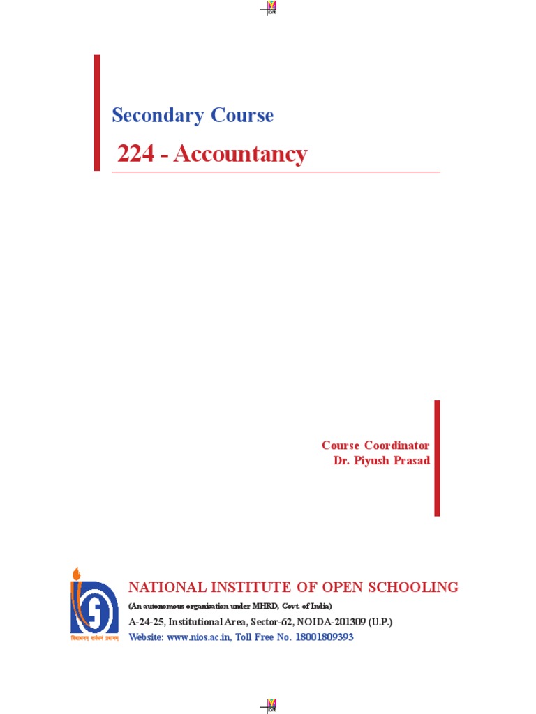 Nios Accountancy Full Book PDF Bookkeeping Financial Transaction