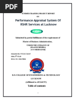 Performance Appraisal System of RSHR Services at Lucknow