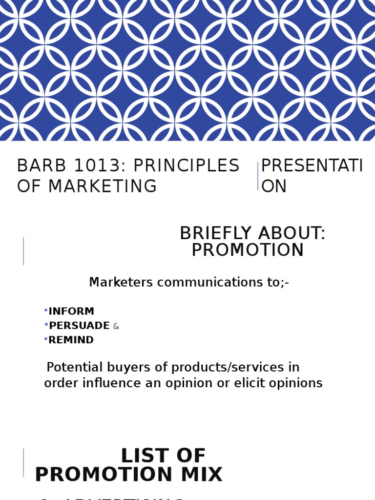 Marketing Promotion Mix Overview | PDF