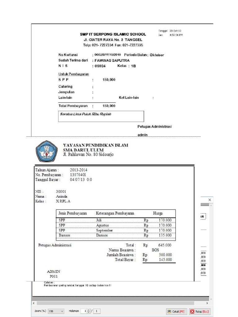 Contoh Kwitansi Spp