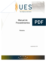 Manual de Procedimientos de La Universidad Estatal de Sonora (UES) 2014
