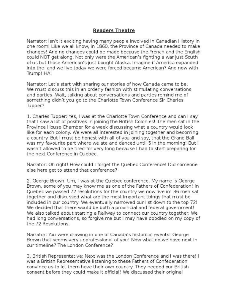 Readers Theater Pdf Canada North America