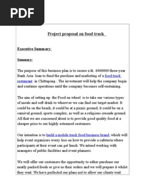 Project Proposal on Food Truck Pp