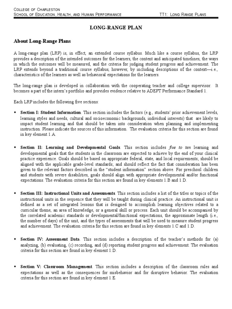 Long Range Plan-Clinical Practice 2017 | PDF | Educational Assessment ...