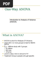 One-Way ANOVA: Introduction To Analysis of Variance (Anova)