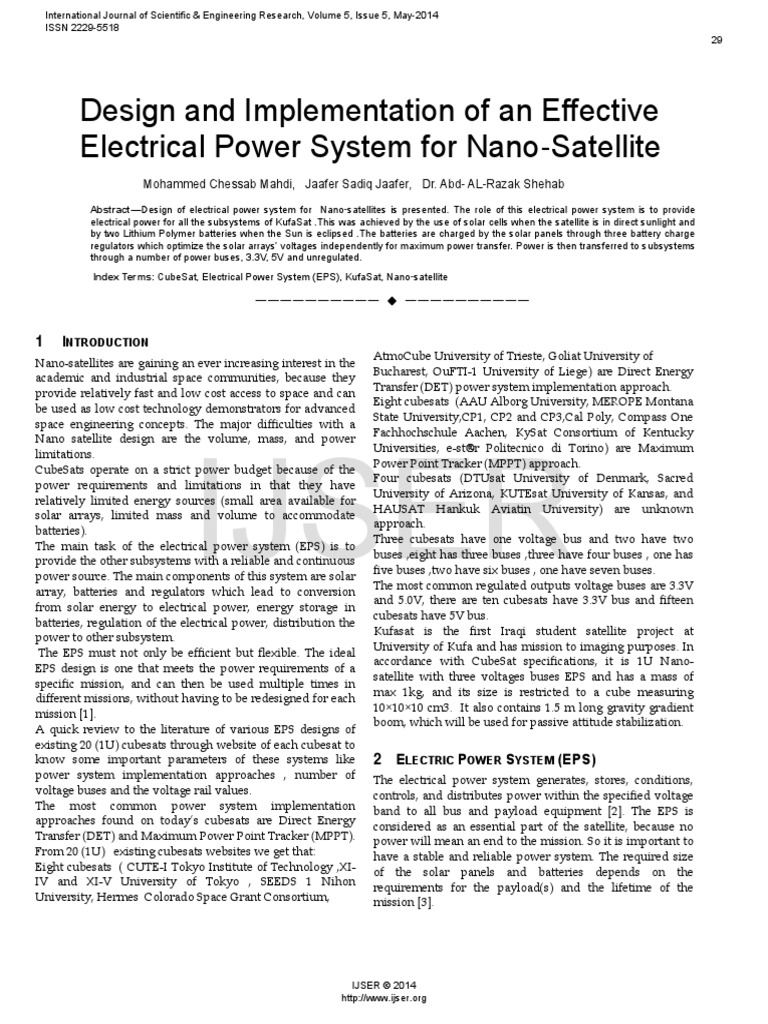 Design and Implementation of An Effective Electrical Power System For ...