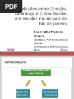 As Relações Entre Direção, Liderança e Clima Escolar Em Escolas Municipais Do Rio de Janeiro