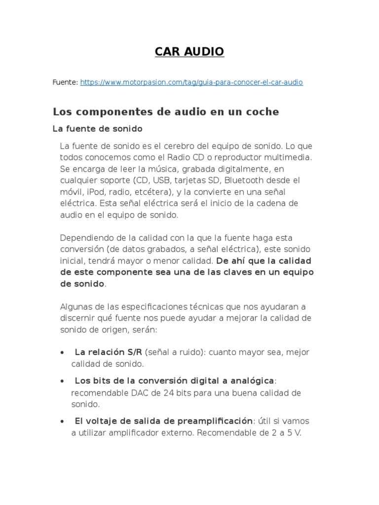 Guía Completa de Car Audio | PDF | Altoparlante | Disco compacto