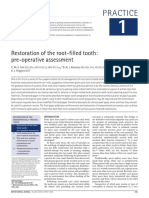 Practice: Restoration of The Root-Filled Tooth: Pre-Operative Assessment