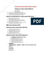 Plan de Entrenamiento para Hipertrofia y Fuerza